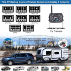 Rohent RV Backup Camera Wireless HD 1080P Waterproof Dual Antennas Digital Signals Rear View System for Trailers Trucks Motorhomes 4 Channels 7'' Touch Key DVR Monitoring Night Vision R12