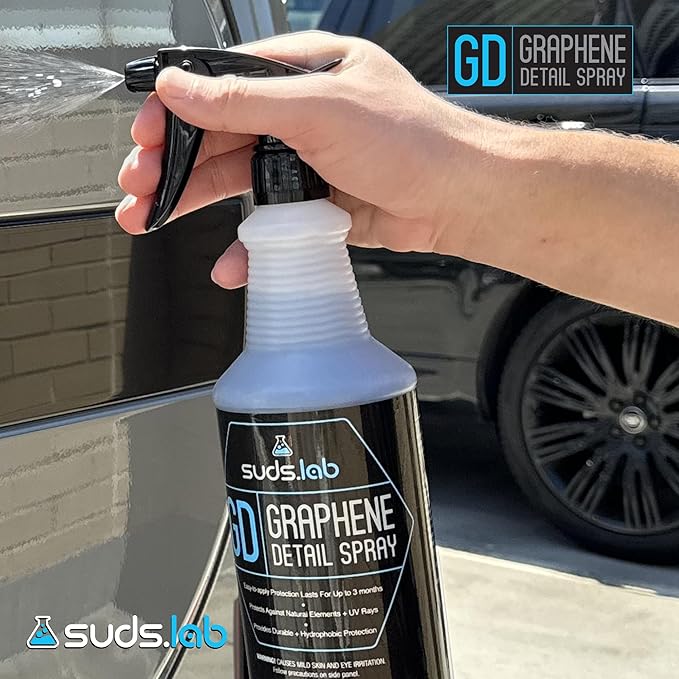 Suds Lab GD Graphene Detail Spray – High Gloss Shine & UV Protection for Cars – Fast-Acting Coating for Paint, Clear Coat & Glass – Water Beading, Long-Lasting Protection, 32oz