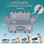 Chumajor Back Seat Extender for Dogs-Supports 400lb,Waterproof Dog Car Seat Cover Hard Bottom-Detachable,600D Heavy Duty Scratch Proof Nonslip Soft,Dog Hammock for Car,SUVs-Grey