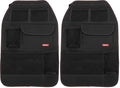 Diono Stow 'n Go Car Back Seat Organizer for Kids, Kick Mat Back Seat Protector, With 7 Storage Pockets, 2 Drinks Holders, Water Resistant, Durable Material, Black (Pack of 2)