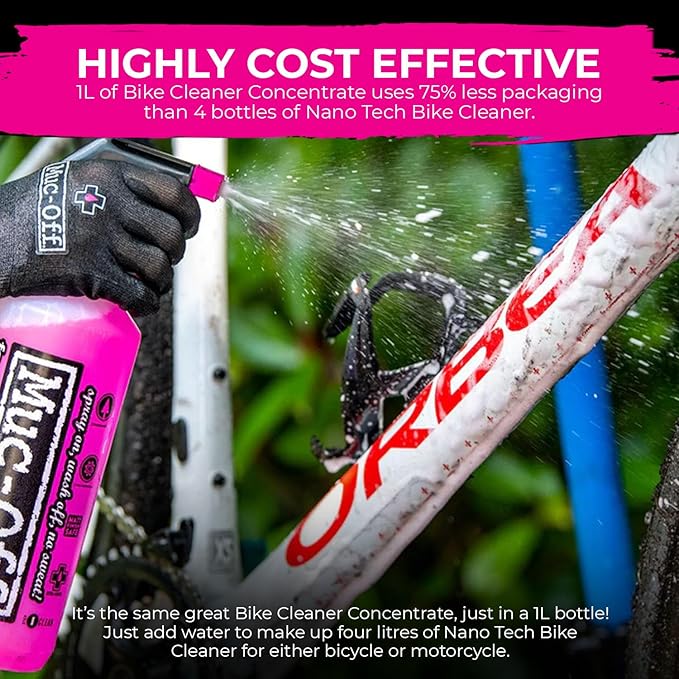 Muc-Off Nano Tech Bike Cleaner 1L | Biodegradable Formula, Safe on Carbon Fibre and All Surfaces | Breaks Down Dirt on a Molecular Level