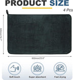 uxcell 4 Pcs 600gsm Microfiber Towels for Cars, 19.7 x 23.6 Inch Car Drying Towel Drying Towels Car Detailing Extra Large Super Absorbent Towel for SUV Truck Home, Dark Gray