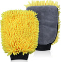 Premium Car Wash Mitts (2-Pack), Scratch-Free 2-in-1 Dual-Side Chenille Microfiber Gloves for Auto Detailing, Safe on Paint, Glass, Chrome – for Cars, Trucks, SUVs, RV & Motorcycle (Yellow)