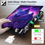 Case for 6" Kindle (11th Generation-2024/2022 Release),360 Degree Rotating Swivel PU Leather Stand Flip Folio Cover with Auto Wake/Sleep for Kindle 11th Generation 2024,Purple Glitter Wolf
