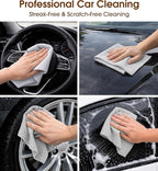 KitchLife Microfiber Cleaning Cloth Roll, 100 Pack - Tear-Away Microfiber Paper Towels, Lint-Free, Reusable, Washable for Kitchen, Car, Dishes, and Sensitive Surfaces (Light Gray)