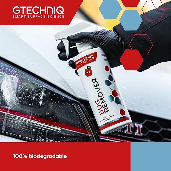 Gtechniq W8 Bug Remover for Cars 250ml | Non-Caustic Cleaner Removes Tough Bug Splatter and Stains, Safe on All Surfaces