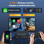 Car TV Mate Pro, Wireless CarPlay & HDMI Adapter, Compatible with Fire TV Stick, iPhone, Screen Throwers, Car Video Box Compatible with Factory Wired CarPlay Vehicles from 2016 & iOS 10+ i Phone