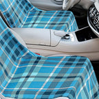 Hahafelt 2 Pack Car Seat Towel Covers with Storage Bag, 63 x 32 Inch Universal Non Slip Waterproof Sweat Protector for Car Truck, Gym Swimming Running, Machine Washable (Blue Plaid)