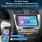 4G+64G Car Radio Stereo for Toyota Camry 2006-2011, Wireless Carplay&Android Auto with Android 13 Support Bluetooth/Voice Control/GPS/WiFi/Back-up Camera/SWC/FM, 9 Inch IPS Touch Screen