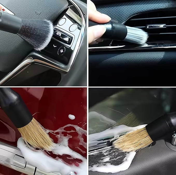 7PCS Car Beauty Brush Set, Cleaning Brushes for Car Interior or Exterior, Dust Removal and Cleaning Tools, Suitable for Logos, Vents, Wheels, Leather Seats