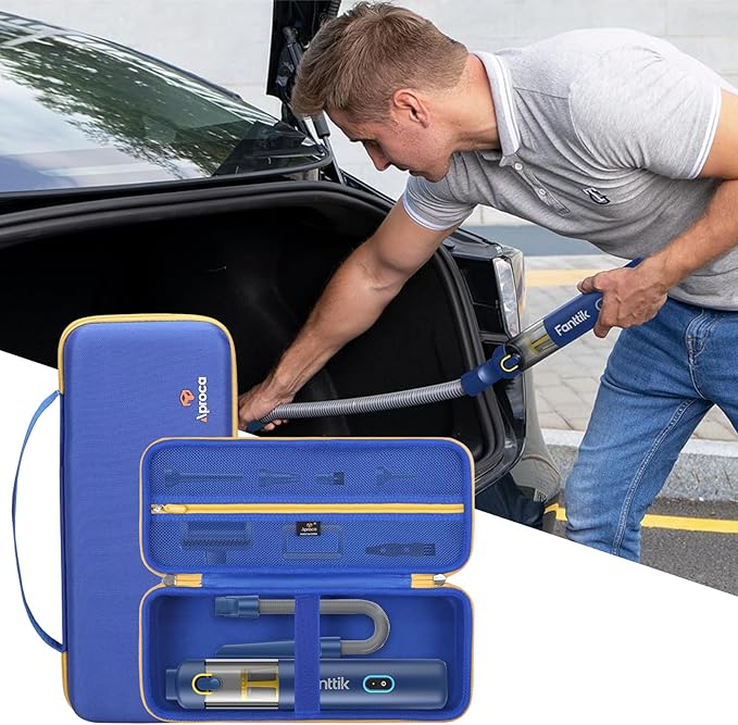 Aproca Blue Portable Hard Storage Case, for Fanttik V8 Apex/Slim V8 Mate Cordless Car Vacuum and Accessories (Case Only)