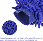M METERXITY 2in1 Set Microfiber Chenille Wash Mitt - Double Side Reusable Gloves for Cleaning, Scratch-Free, Apply to Car Cleaning(9.84 x 6.69'',Dark Blue Purple)
