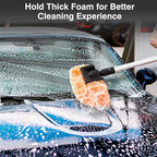ARTIPOLY 4-12FT Car Wash Brush with Long Handle, 12-Inch Soft Bristle, with Aluminium Telescoping Pole, for Cleaning Car, SUV, RV, Boats, House Siding, Floors, Solar Panels, and More