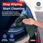 USANOOKS Premium 300GSM Microfiber Cleaning Cloth - 12.5"x12.5" High Performance - 1200 Washes, Ultra Absorbent Microfiber Towels for Cars Undercarriage, Rims & Engine Bay Cleaning - Microfiber Cloth