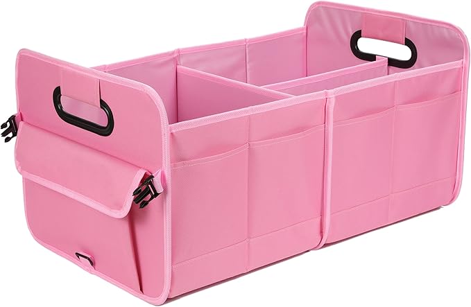 AOKJOY Car Trunk Organizer - Collapsible Multi Compartment Storage with Adjustable Straps for SUV