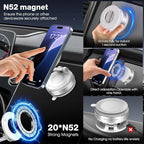 Jikasho Vacuum Magnetic Car Phone Holder for Magsafe, Hands-Free 360° Adjustable Suction Cup Phone Mount for Car/Gym/Mirror/Smooth Surface, Compatible with iPhone & Android (White)