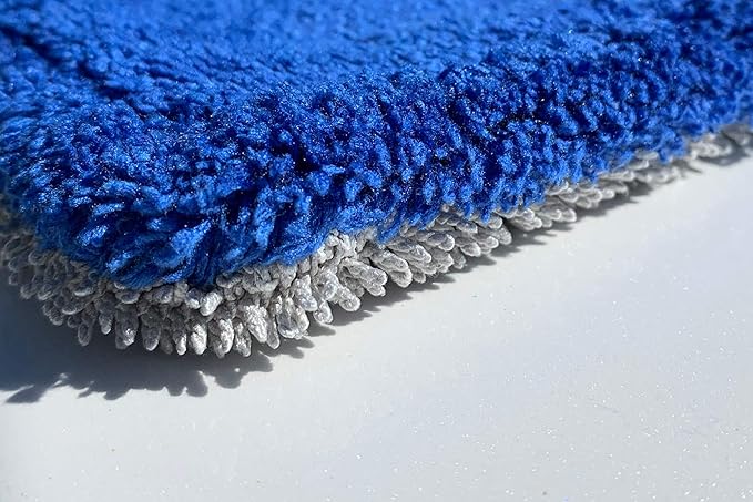 Autofiber Amphibian Dual Side Microfiber Car Drying Towel - One Side Twist, One Side Plush - Pack of 1-20 inch x 30 inch (Blue/Gray)