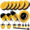 18Pack Drill Brush Power Scrubber Cleaning Brush Extended Long Attachment Set All Purpose Drill Scrub Brushes Kit for Bathroom, Car Detailing, Carpet, Tile Grout, Sinks, Corners