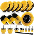 18Pack Drill Brush Power Scrubber Cleaning Brush Extended Long Attachment Set All Purpose Drill Scrub Brushes Kit for Bathroom, Car Detailing, Carpet, Tile Grout, Sinks, Corners