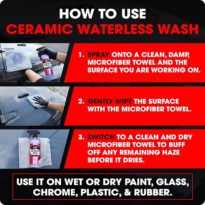 Swift SiO2 Ceramic Waterless Car Wash & Quick Detail Spray (16 Oz) – Hydrophobic Topcoat Sealant | High-Gloss Nano Coating Layer | Repels Dirt & Rain | 3-in-1 Formula Cleans, Polishes, & Protects!