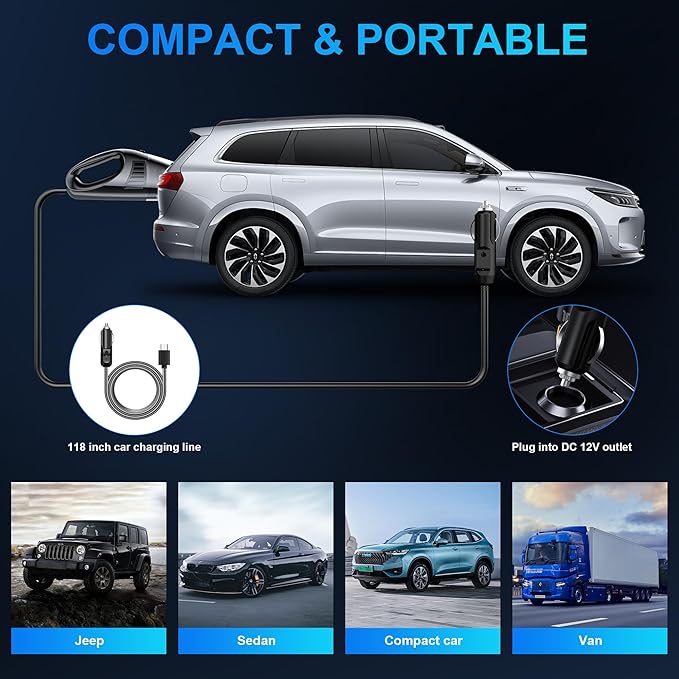 Handheld Car Vacuum Cleaner with 8000PA Powerful Suction, Portable Car Vacuum Cleaner with 2 Filters, Mini Brush, Lightweight, 0.34L Capacity, Essential Accessories