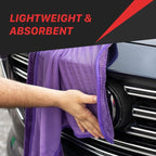 Maxshine Universal 3-Piece Purple 600GSM Microfiber Drying Towels – Single Twisted Loop, Ultra-Absorbent Plush Towels for Car Wash & Drying – Streak-Free Detailing Cloths (16" x 16")