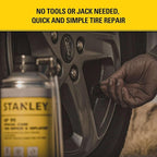STANLEY AP95 Tire Repair & Inflator – (1x10 oz.) Flat Tire Sealant Spray Kit for Car, Bike, Motorcycle – Seals & Inflates Tubeless Tires – No Jack Needed – Emergency Tire Fix – Rim Safe | 1 Pack