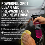 zMAX Exterior Cleaner, 24oz - Multi-Surface Pre Wash for Car Detailing and Spot Cleaning Stubborn Debris - Easily Removes Bird Droppings, Bugs, Dirt, Grime, Mud, Water Spots, Salt and De-Ice Residue
