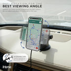 iHome Car Mount, Dashboard/Windshield/Vent Mount, Swivel Neck, Silicone Grip, Adjustable Mount Arm with Suction Cup Base (Magnetic Charging Car Mount)