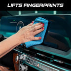 VIKING Glass Microfiber Cleaning Cloth for Car and Home, Glass Towels for Mirror, and Picture Frames, and Car Detailing Kit, 16 inch x 16 inch, Blue, 4 Pack