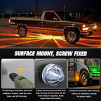 10-Pack Dual Color Watermelon Lights LED Strobe & Steady Cab Roof Clearance Warning Marker Lights with Clear Lens & Bezel Suitable for Trailer Kenworth Peterbilt Freightliner (Amber Green)
