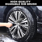 NIKCOSMK 3PCS Wheel Brush Kit for Cleaning Wheel and Tire, Wheel and Rim Brush, Car Detailing Brushes, Bendable & Durable Car Wheel Rim Cleaner Brush Set,Car Detailing Cleaning Brush Supplies Kit