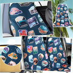 Hahafelt 2 Pack Car Seat Towel Covers Athletic Running Towel Performance Microfiber Post Workout Sweat Washable Cover Non Slip for Seat Outdoor Sport (National Park)