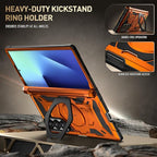 Poetic Spartan for Samsung Galaxy Z Fold 7 Case, [Hinge Protection][Magnetic Ring Adjustable Stand][Built-in Screen Protector][Compatible with MagSafe] Full-Body Rugged Phone Case, Metallic Orange