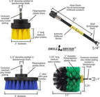 Drillbrush Shower Scrubber Drill Attachment - Car Detailing Tools - Dishwasher Safe Drill Brush Scrubber For Cleaning Tubs, Sinks, Tile, Grout, Flooring, Carpet, Leather, Seats, Boats, Kitchens, Ovens