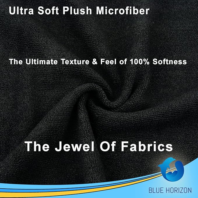 Black Microfiber Cleaning Towels, 36-Pack Dual-Sided Ultra Soft Plush Washcloth, Professional Grade Premium Microfiber Detailing Cleaning Cloths, Car, Household and Commercial (Black, 16" x 16")