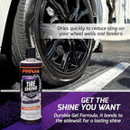 PRV AUDIO Wet Look Gel Tire Shine Dressing | High Gloss Tire, Trim, Plastic & Rubber – Restores Deep Black Shine and Protection | No Sling & Dries Quickly 16 fl oz Kit with Applicator - Grape Scent