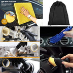 7 PCS detailing brush set for Cleaning Interior or Exterior, Durable Boars Bristle Detailing Brushes, detailing brush set,car detailing brushes for Emblem, Air Vents, Wheels, Leather Upholstery Seat