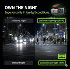 eCam 2-in-1 Dual Dash Cam with IR Night Vision & Car Plug - Full HD 4K UHD Front & Rear, Video Loop, Easy Installation, up to 128GB SD Card (not Included)
