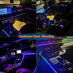 Jushope Car LED Strip Lights, Interior Acrylic LED Lights for Car with Dynamic Rainbow Dream Color Chasing, Ambient Lighting Kits Music Sync (8 in 1(6 * 29.5+43.3+14.5 inches))