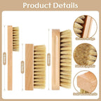 3 Pcs Wood Laundry Stain Brush Stain Remover Brushes with Boar Bristle Small Stain Brush for Clothes for Scrubbing Stains from Furniture Fabric Leather(3 Pcs E)