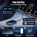 Wireless Android Auto Adapter for Android Phone – Wired to Wireless, Plug & Play Google Assistant/HD Nav, 2016+ Native Android Auto & Android 11+