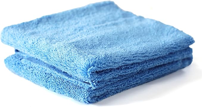 Maxshine 16”x24” Universal 12-Pack Blue Microfiber Towel - 380GSM Zero Crazy Edgeless - Professional Rinse-Free, Scratch-Free Drying Towels for Cars - Perfect for Car Detailing