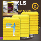 Yellow Microfiber Cleaning Towels, 36-Pack Dual-Sided Ultra Soft Plush Washcloth, Professional Grade Premium Microfiber Detailing Cleaning Cloths, Car, Household and Commercial (Yellow, 16" x 16")