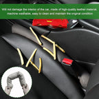 2 PCS Leather Car Seat Gap Filler, Auto Seat Blocker Organizer Fill The Gap Between Seat and Console, Universal Gap Filler Plug Stop Things from Dropping for Car SUV Truck (Black)