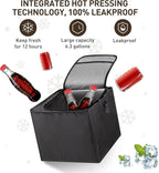 HIRALIY 4 in 1 Car Trunk Storage Organizer with Leakproof Cooler Bag, Multi-Compartment Foldable Trunk Storage Box for Car Truck SUV Black