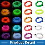5m EL Wire Cable LED Glow String Light Car Interior Lighting Strip Flexible Neon Light for Car Decoration Wiring Driver(12v) White
