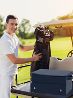 CAMPLAND 2 Layer Golf Trunk Organizer, Waterproof Car Locker for 2 Pair Shoes, Durable Storage for Balls, Tees, Clothes, Gloves, Accessories, Golf Gifts, Blue