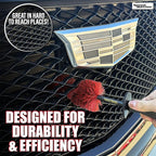Speed Master Wheel Brush (Speed Master Mini) | Easy Cleaning for Narrow Wheel Spokes, Grills, and Engine Bays | Memory Foam Bristles | Safe on All Wheel Types