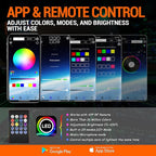 Interior Car LED Strip Lights, RGB 6-in-1 16 Million Colors Ambient Lighting Kit with 390 inches Fiber Optic Wireless APP & Remote Control Music Sync